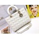 Replica Borsa grande Dior Lady Dior agnello trapuntata cannage bianca Imitazioni perfette Outlet
