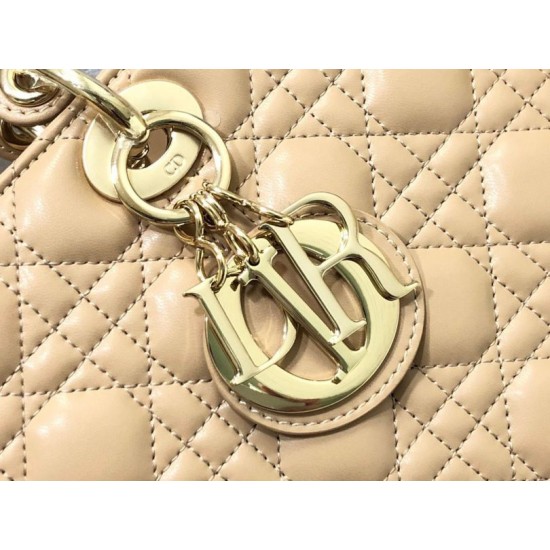Replica Borsa grande Dior Lady Dior agnello trapuntata cannage cammello Imitazioni perfette Outlet