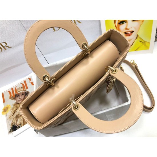 Replica Borsa grande Dior Lady Dior agnello trapuntata cannage cammello Imitazioni perfette Outlet