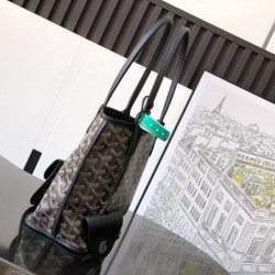 Premio Replica Borsa tote Goyard Anjou Saint Louis Mini tela goyardine/pelle di vitello nera False Online