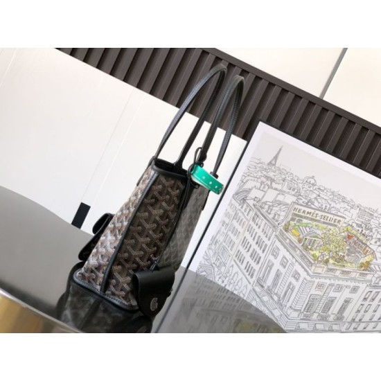 Replica Borsa tote Goyard Anjou Saint Louis Mini tela goyardine/pelle di vitello nera Imitazione Outlet Clone Premio Replica Borsa tote Goyard Anjou Saint Louis Mini tela goyardine/pelle di vitello nera False Online