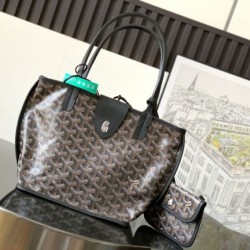 Premio Replica Borsa tote Goyard Anjou Saint Louis Mini tela goyardine/pelle di vitello nera False Online