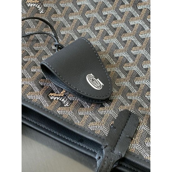Replica Borsa tote Goyard Anjou Saint Louis Mini tela goyardine/pelle di vitello nera Imitazione Outlet Clone Premio Replica Borsa tote Goyard Anjou Saint Louis Mini tela goyardine/pelle di vitello nera False Online