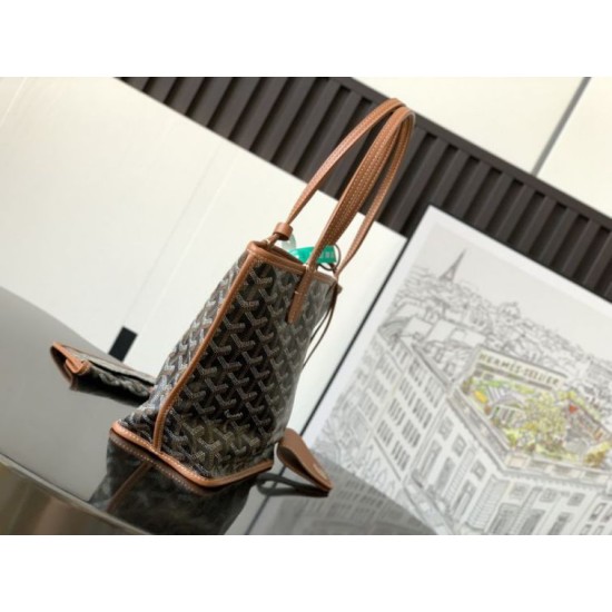 Replica Borsa tote Goyard Anjou Saint Louis Mini tela goyardine/pelle di vitello marrone Imitazione Outlet Clone Premio Replica Borsa tote Goyard Anjou Saint Louis Mini tela goyardine/pelle di vitello marrone False Online