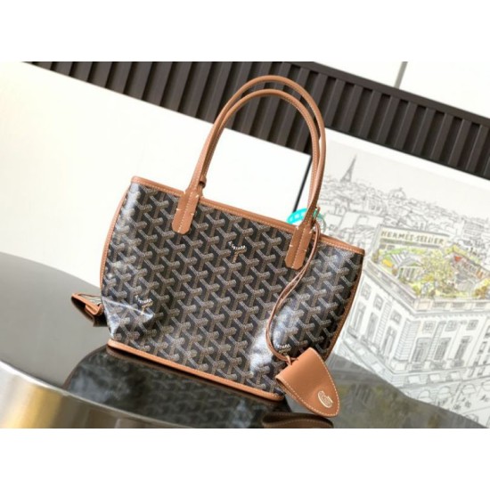 Replica Borsa tote Goyard Anjou Saint Louis Mini tela goyardine/pelle di vitello marrone Imitazione Outlet Clone Premio Replica Borsa tote Goyard Anjou Saint Louis Mini tela goyardine/pelle di vitello marrone False Online