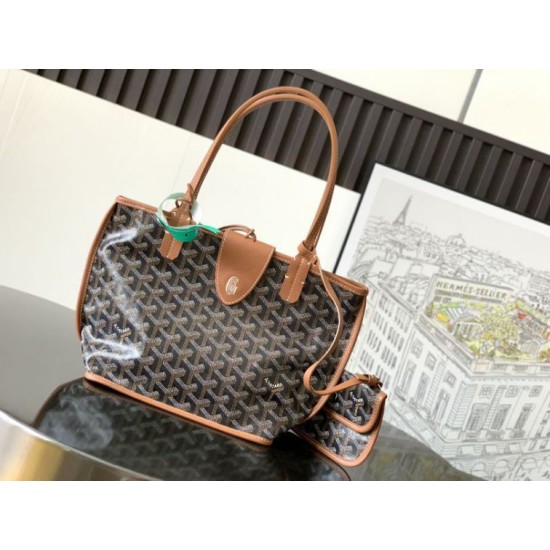 Replica Borsa tote Goyard Anjou Saint Louis Mini tela goyardine/pelle di vitello marrone Imitazione Outlet Clone Premio Replica Borsa tote Goyard Anjou Saint Louis Mini tela goyardine/pelle di vitello marrone False Online