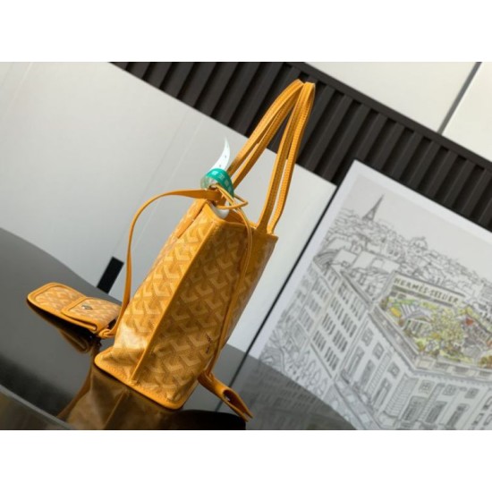 Replica Borsa tote Goyard Anjou Saint Louis Mini tela goyardine/pelle di vitello Giallo Imitazione Outlet Clone Premio Replica Borsa tote Goyard Anjou Saint Louis Mini tela goyardine/pelle di vitello Giallo False Online