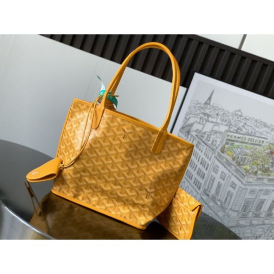 Replica Borsa tote Goyard Anjou Saint Louis Mini tela goyardine/pelle di vitello Giallo Imitazione Outlet Clone Premio Replica Borsa tote Goyard Anjou Saint Louis Mini tela goyardine/pelle di vitello Giallo False Online