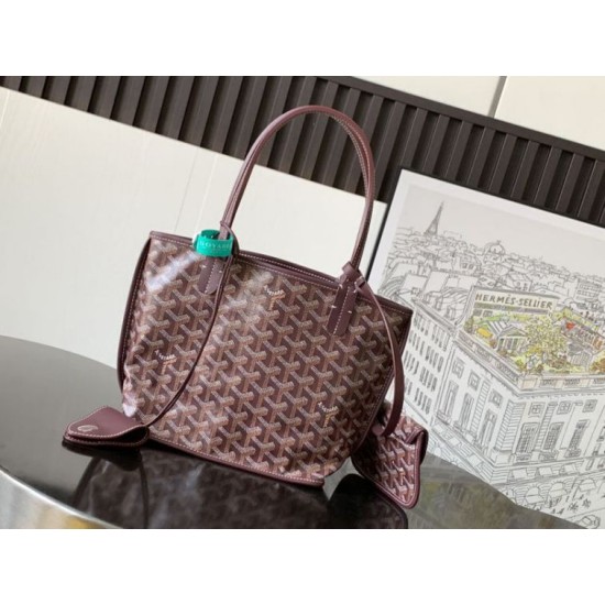Replica Borsa tote Goyard Anjou Saint Louis Mini tela goyardine/pelle di vitello Borgogna Imitazione Outlet Clone Premio Replica Borsa tote Goyard Anjou Saint Louis Mini tela goyardine/pelle di vitello Borgogna False Online