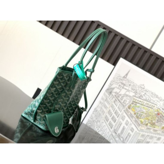Replica Borsa tote Goyard Anjou Saint Louis Mini tela goyardine/pelle di vitello Verde Imitazione Outlet Clone Premio Replica Borsa tote Goyard Anjou Saint Louis Mini tela goyardine/pelle di vitello Verde False Online