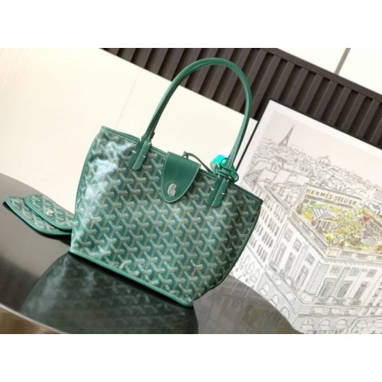 Replica Borsa tote Goyard Anjou Saint Louis Mini tela goyardine/pelle di vitello Verde Imitazione Outlet Clone Premio Replica Borsa tote Goyard Anjou Saint Louis Mini tela goyardine/pelle di vitello Verde False Online