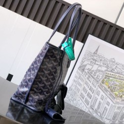 Premio Replica Borsa tote Goyard Anjou Saint Louis Mini tela goyardine/pelle di vitello blu navy False Online