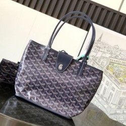 Premio Replica Borsa tote Goyard Anjou Saint Louis Mini tela goyardine/pelle di vitello blu navy False Online