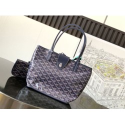Premio Replica Borsa tote Goyard Anjou Saint Louis Mini tela goyardine/pelle di vitello blu navy False Online
