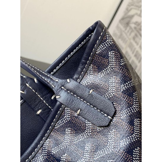 Replica Borsa tote Goyard Anjou Saint Louis Mini tela goyardine/pelle di vitello blu navy Imitazione Outlet Clone Premio Replica Borsa tote Goyard Anjou Saint Louis Mini tela goyardine/pelle di vitello blu navy False Online