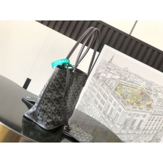 Replica Borsa tote Goyard Anjou Saint Louis Mini tela goyardine/pelle di vitello grigia Imitazione Outlet Clone Premio Replica Borsa tote Goyard Anjou Saint Louis Mini tela goyardine/pelle di vitello grigia False Online