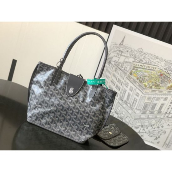 Replica Borsa tote Goyard Anjou Saint Louis Mini tela goyardine/pelle di vitello grigia Imitazione Outlet Clone Premio Replica Borsa tote Goyard Anjou Saint Louis Mini tela goyardine/pelle di vitello grigia False Online