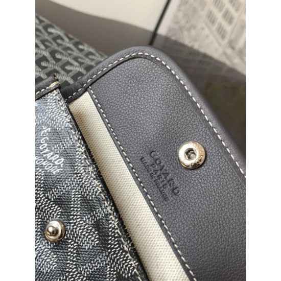 Replica Borsa tote Goyard Anjou Saint Louis Mini tela goyardine/pelle di vitello grigia Imitazione Outlet Clone Premio Replica Borsa tote Goyard Anjou Saint Louis Mini tela goyardine/pelle di vitello grigia False Online
