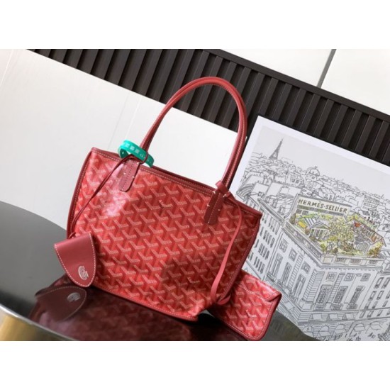 Replica Borsa tote Goyard Anjou Saint Louis Mini tela goyardine/pelle di vitello Rosso Imitazione Outlet Clone Premio Replica Borsa tote Goyard Anjou Saint Louis Mini tela goyardine/pelle di vitello Rosso False Online