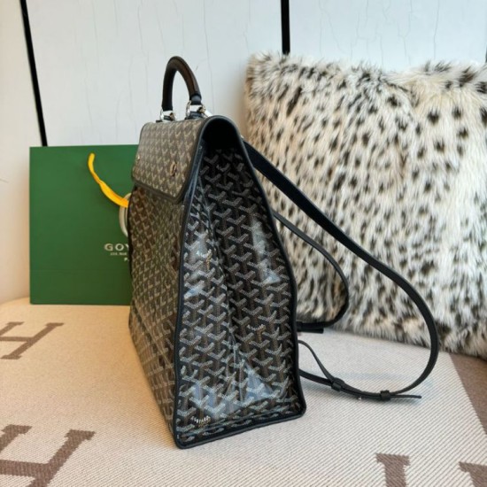 Premio Replica Zaino morbido Goyard Saint Léger in tela Goyardine nera False Online