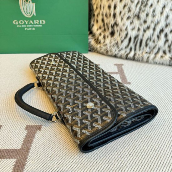 Premio Replica Zaino morbido Goyard Saint Léger in tela Goyardine nera False Online