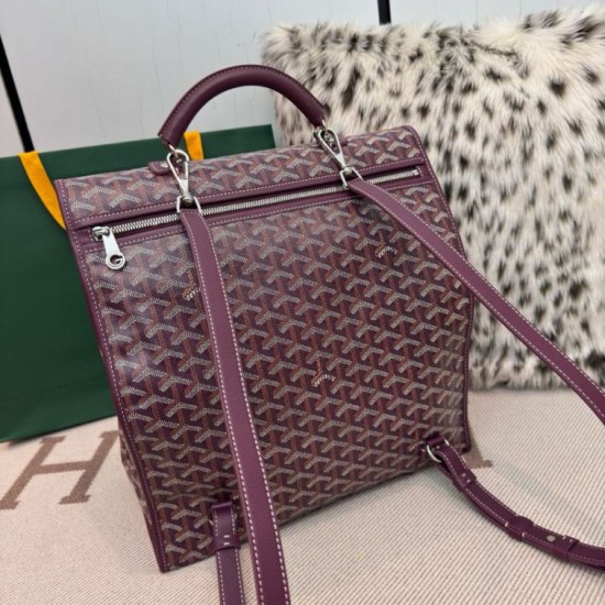 Premio Replica Zaino morbido Goyard Saint Léger in tela Goyardine Borgogna False Online