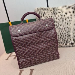 Premio Replica Zaino morbido Goyard Saint Léger in tela Goyardine Borgogna False Online