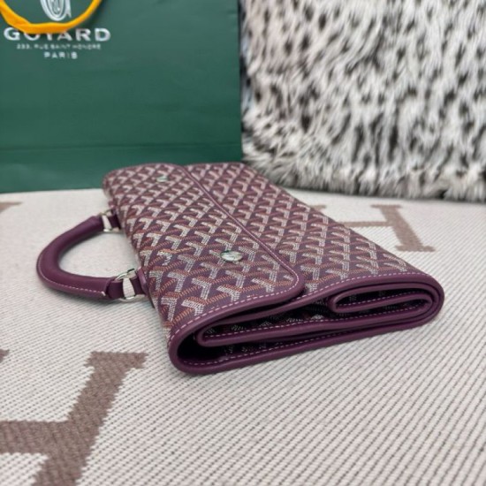 Premio Replica Zaino morbido Goyard Saint Léger in tela Goyardine Borgogna False Online