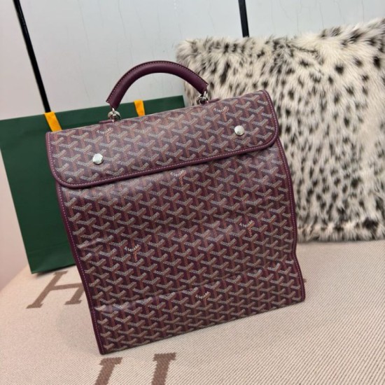 Premio Replica Zaino morbido Goyard Saint Léger in tela Goyardine Borgogna False Online