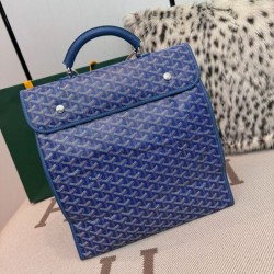 Premio Replica Zaino morbido Goyard Saint Léger in tela Goyardine Blu False Online