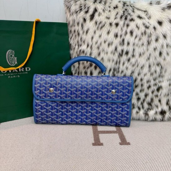 Premio Replica Zaino morbido Goyard Saint Léger in tela Goyardine Blu False Online