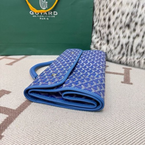 Premio Replica Zaino morbido Goyard Saint Léger in tela Goyardine Blu False Online