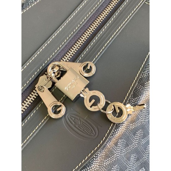 Replica Borsa da viaggio Goyard Boeing 55 Nero Imitazione Outlet Clone Premio Replica Borsa da viaggio Goyard Boeing 55 Nero False Online