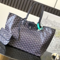 Premio Replica Borse tote Goyard Saint Louis PM/GM Spalmata Goyardine Nero False Online