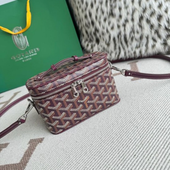 Premio Replica Borsa per il trucco Goyard Nano Muse Vanity Bordeaux False Online