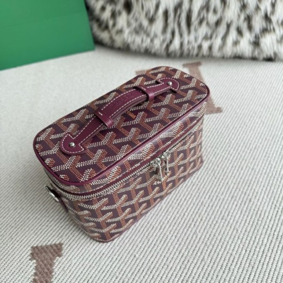 Premio Replica Borsa per il trucco Goyard Nano Muse Vanity Bordeaux False Online