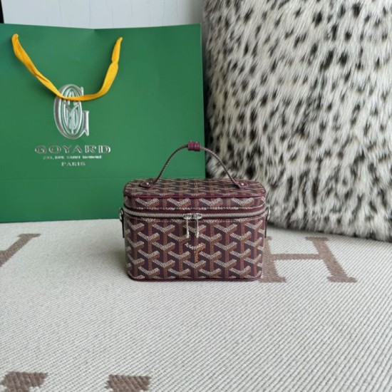 Premio Replica Borsa per il trucco Goyard Nano Muse Vanity Bordeaux False Online
