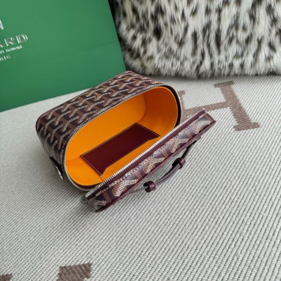 Premio Replica Borsa per il trucco Goyard Nano Muse Vanity Bordeaux False Online