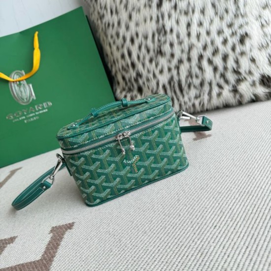 Premio Replica Borsa per il trucco Goyard Nano Muse Vanity Verde False Online