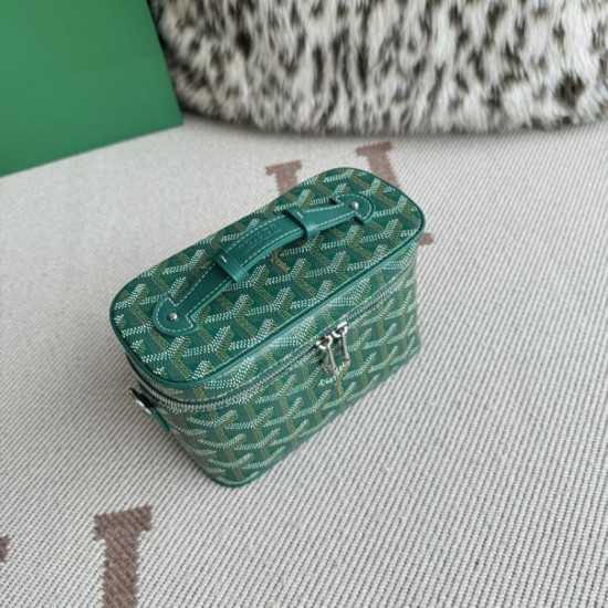 Premio Replica Borsa per il trucco Goyard Nano Muse Vanity Verde False Online