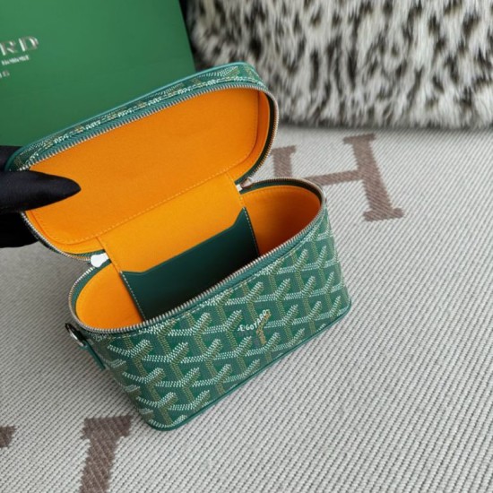 Premio Replica Borsa per il trucco Goyard Nano Muse Vanity Verde False Online
