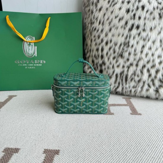 Premio Replica Borsa per il trucco Goyard Nano Muse Vanity Verde False Online