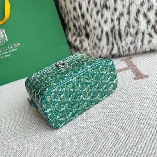 Premio Replica Borsa per il trucco Goyard Nano Muse Vanity Verde False Online