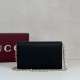 Premio Repliche Portafoglio Gucci Half Horsebit con catena 855654 Nero Imitazione Outlet Online
