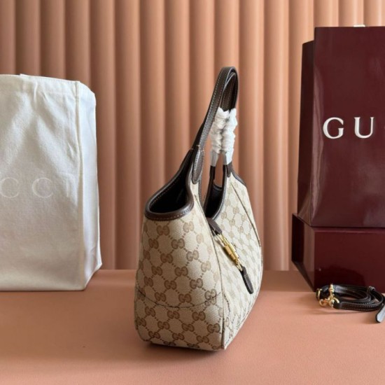 Premio Repliche Borsa tote piccola Gucci Mercato 866646 tela GG marrone Imitazione Outlet Online
