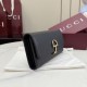 Premio Repliche Portafoglio continentale Gucci Half Horsebit 848791 Nero Imitazione Outlet Online