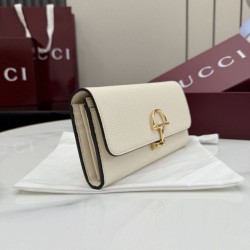 Premio Repliche Portafoglio continentale Gucci Half Horsebit 848791 Bianco Imitazione Outlet Online