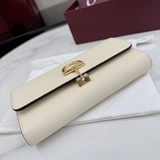 Premio Repliche Portafoglio continentale Gucci Half Horsebit 848791 Bianco Imitazione Outlet Online