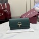 Premio Repliche Portafoglio continentale Gucci Half Horsebit 848791 Verde Imitazione Outlet Online