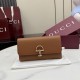 Premio Repliche Portafoglio continentale Gucci Half Horsebit 848791 Marrone Imitazione Outlet Online